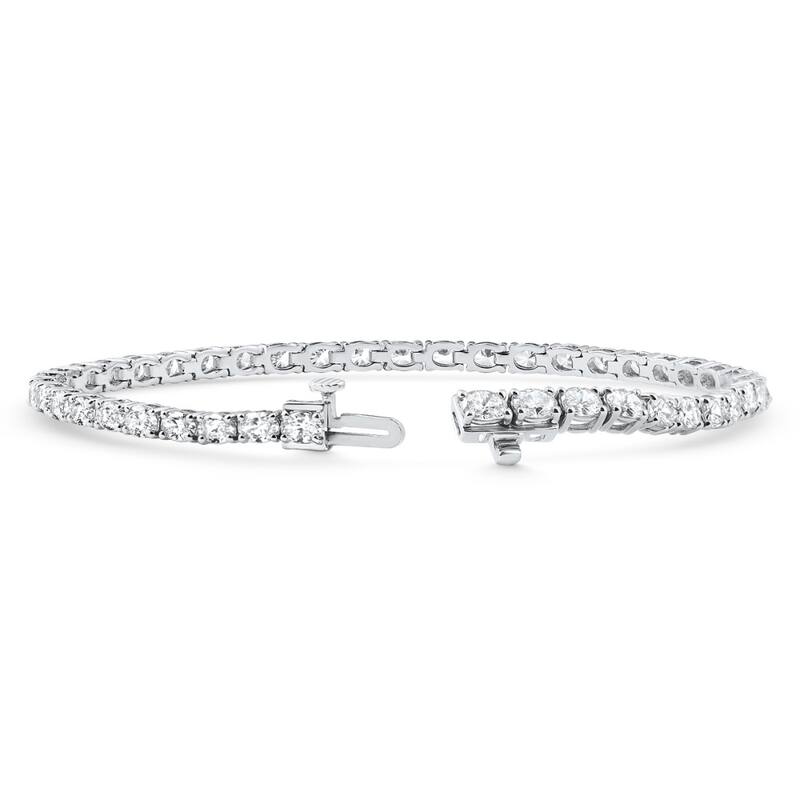 Bliss Diamond 4 1/2Ct Oval Cut Diamond Tennis Bracelet 7" White Gold Lab Grown