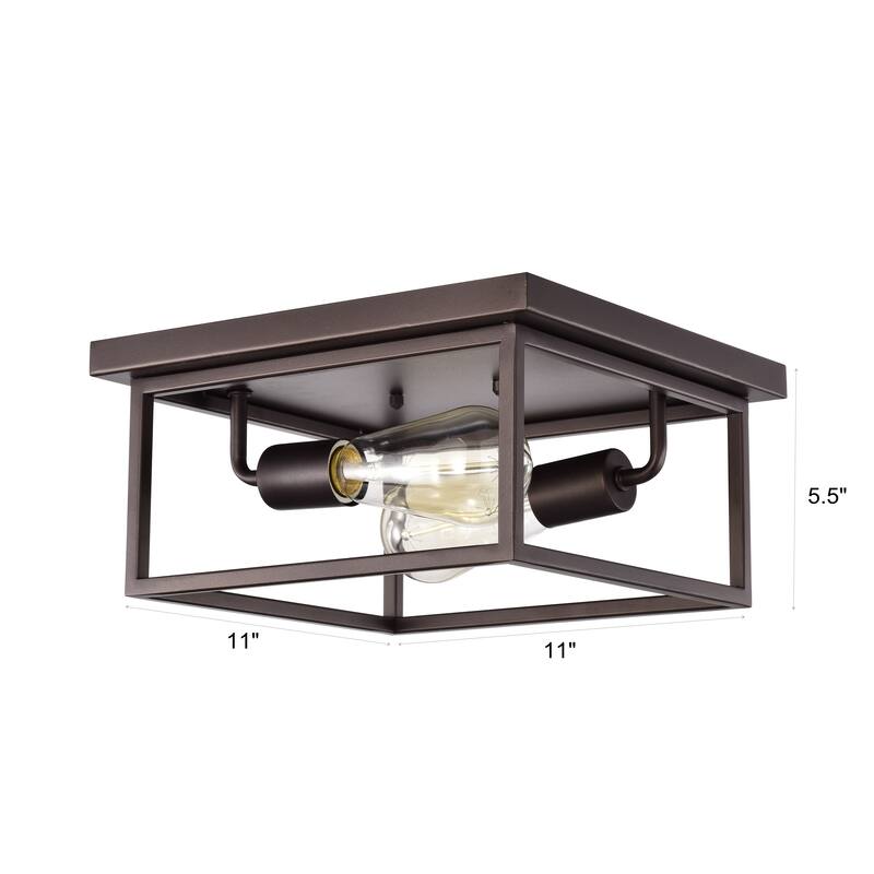 2-light Oil Rubbed Bronze Flush Mount