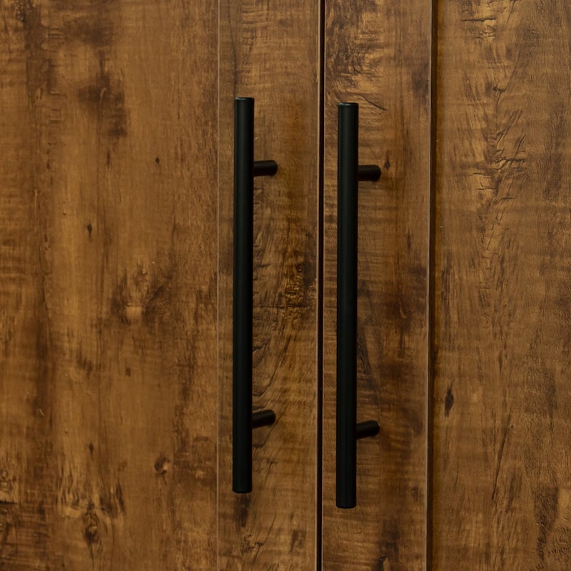 High wardrobe and kitchen cabinet with 2 doors and 3 partitions to separate 4 storage spaces