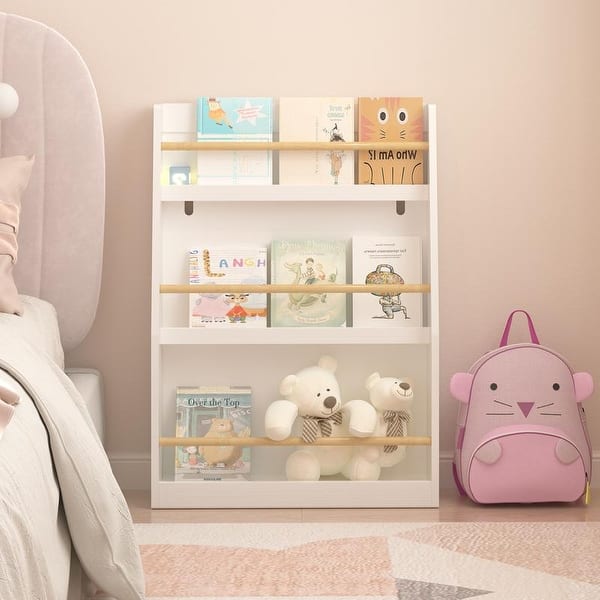 slide 2 of 37, 3 Tier Kids Book Shelf,Kids Book Rack White