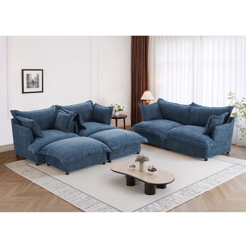 6-Piece Chenille Cloud Modular Living Room Set