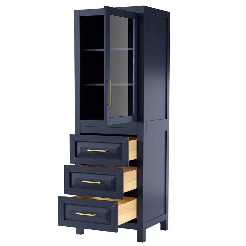 Daria Linen Tower with Cabinet Storage and 3 Drawers