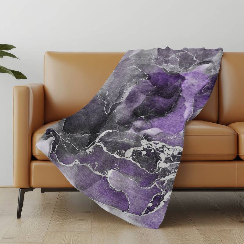 Premium Machine Washable Abstract Contemporary Sherpa Throw Blanket