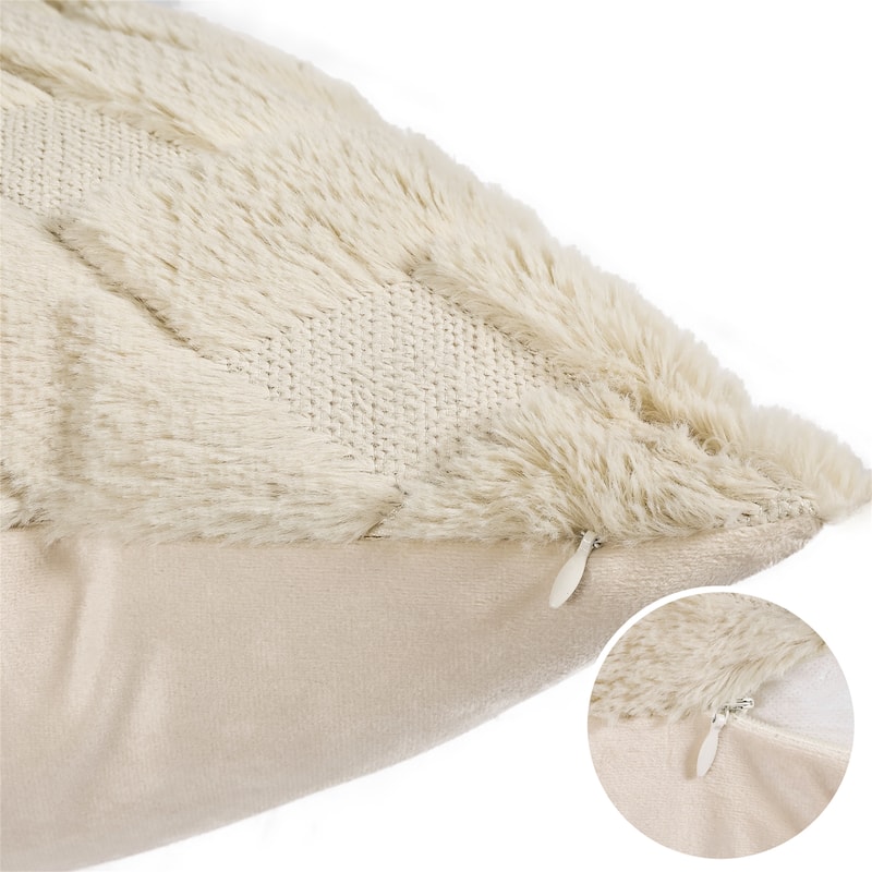 Adeco Pack of 2 12"x 20" Fabric Throw Pillow Covers