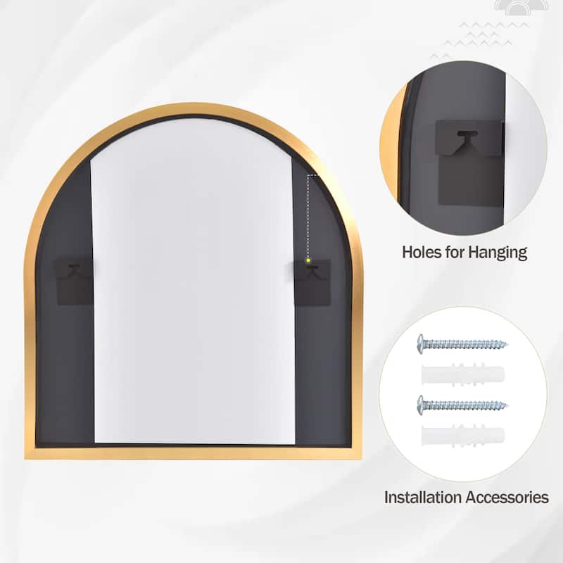 Arch Wall Mounted 34 x 32 Bathroom Vanity Mirror Unique Decor