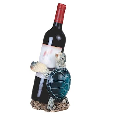 Q-Max 8"H Sea Turtle Wine Rack Bottle Holder Dining Room Decoration Figurine