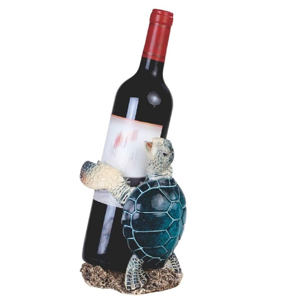 Q-Max 8"H Sea Turtle Wine Rack Bottle Holder Dining Room Decoration Figurine