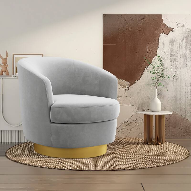 360 Degree Velvet Swivel Club Chair, Soft & Comfotable