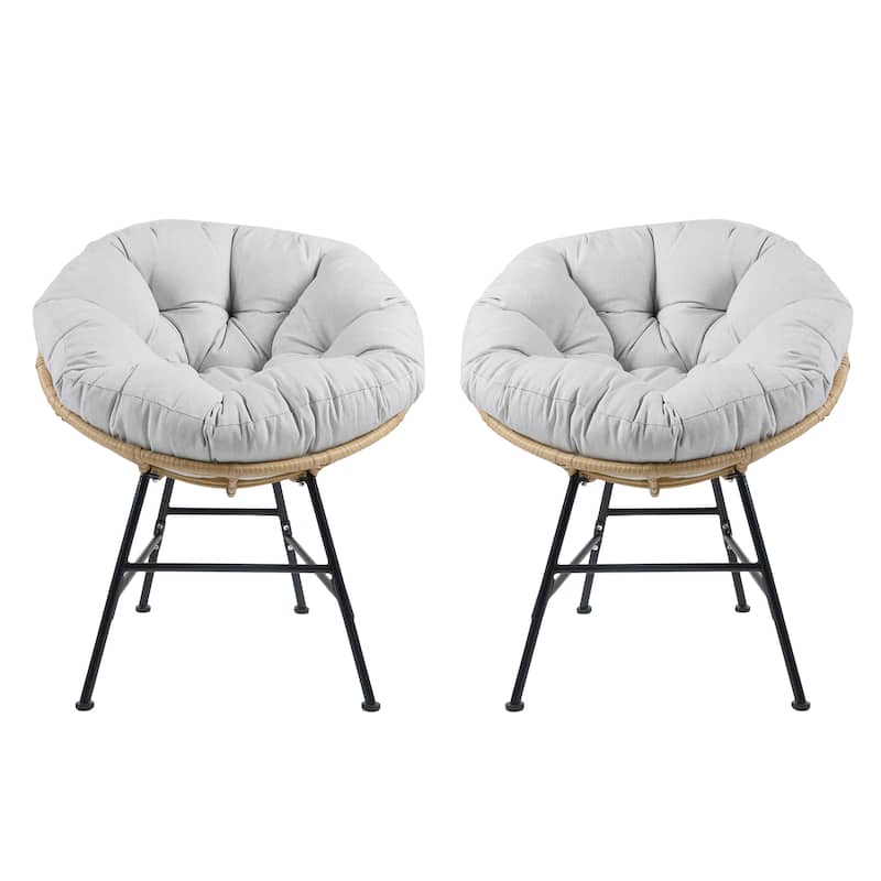 Kauai Palos Outdoor Wicker Lounge Chair With Cushion (Set of 2) by Christopher Knight Home