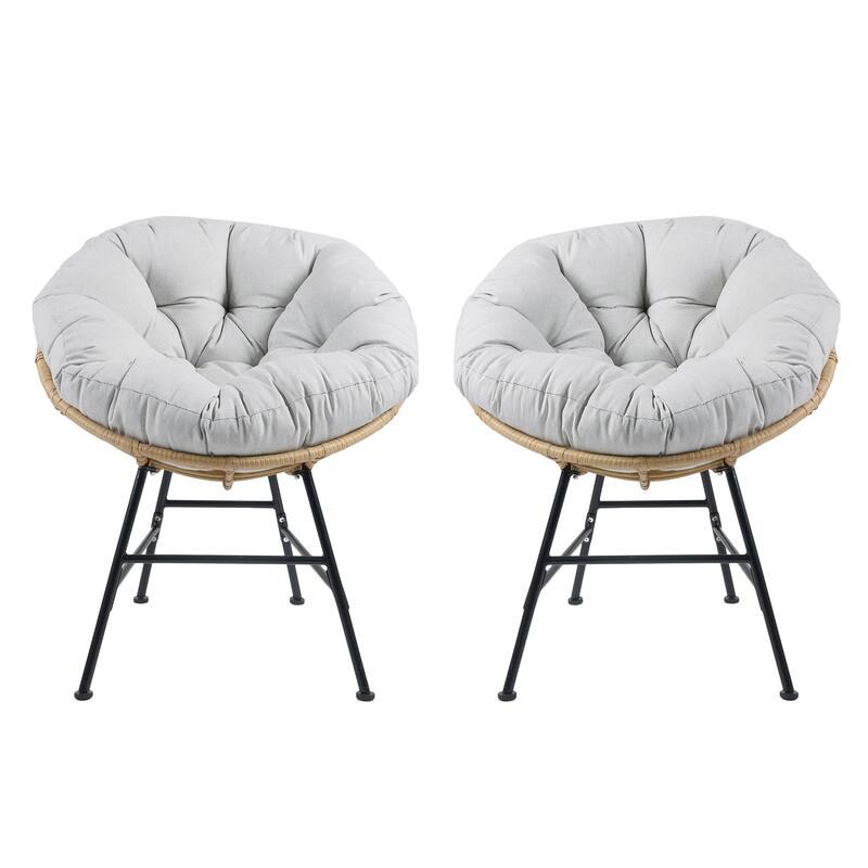 Outdoor Wicker Lounge Chair Set of 2