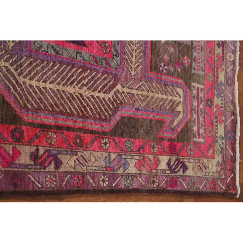 Meshkin Persian Antique Runner Rug Handmade Wool Carpet - 3'7" x 10'6"