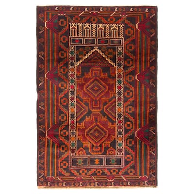 Teimani Red Rug 2'10" x 4'4" - 2'10 x 4'4