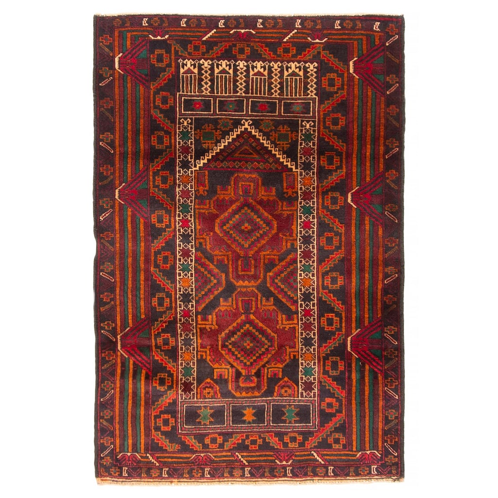 Teimani Red Rug 2'10" x 4'4" - 2'10 x 4'4