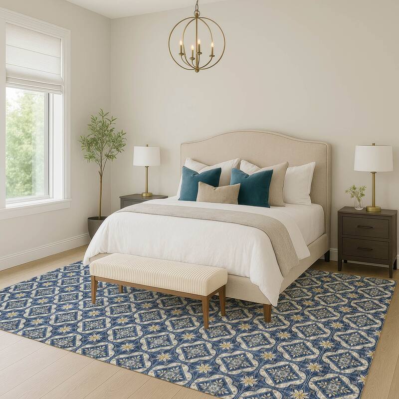 Machine Washable Indoor/ Outdoor Contemporary Granby Chantille Rug