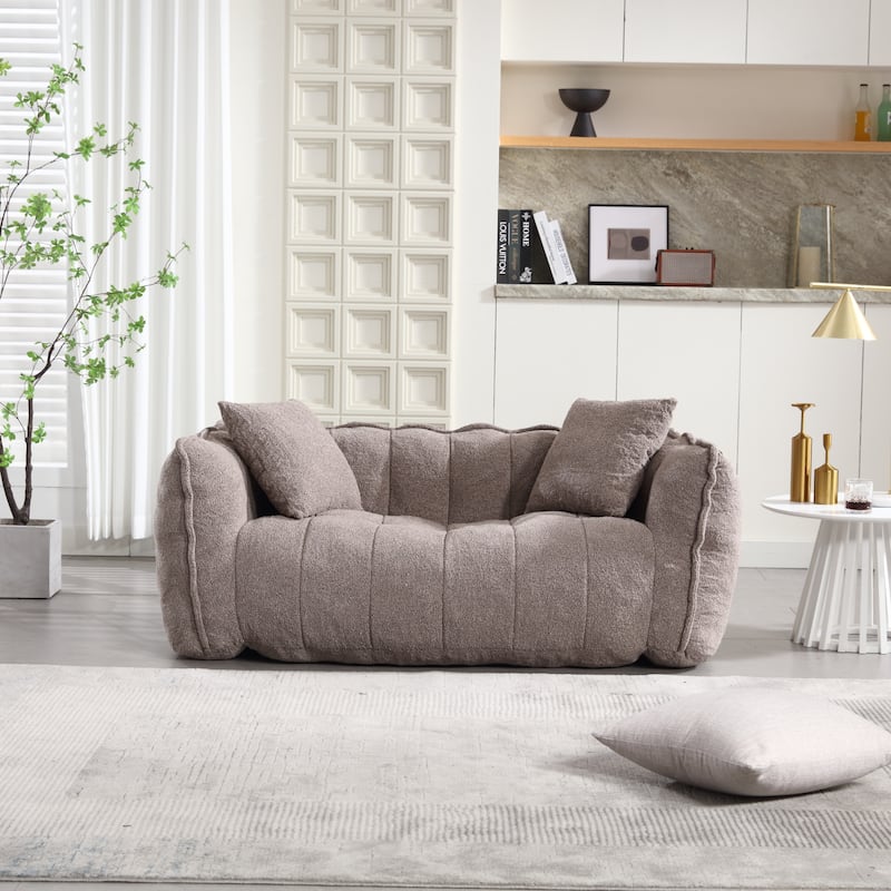Roomfitters Soft Beanbag Chair with High Resilience Foam Core – Comfortable Square Recliner Sofa for Gaming, Watching TV