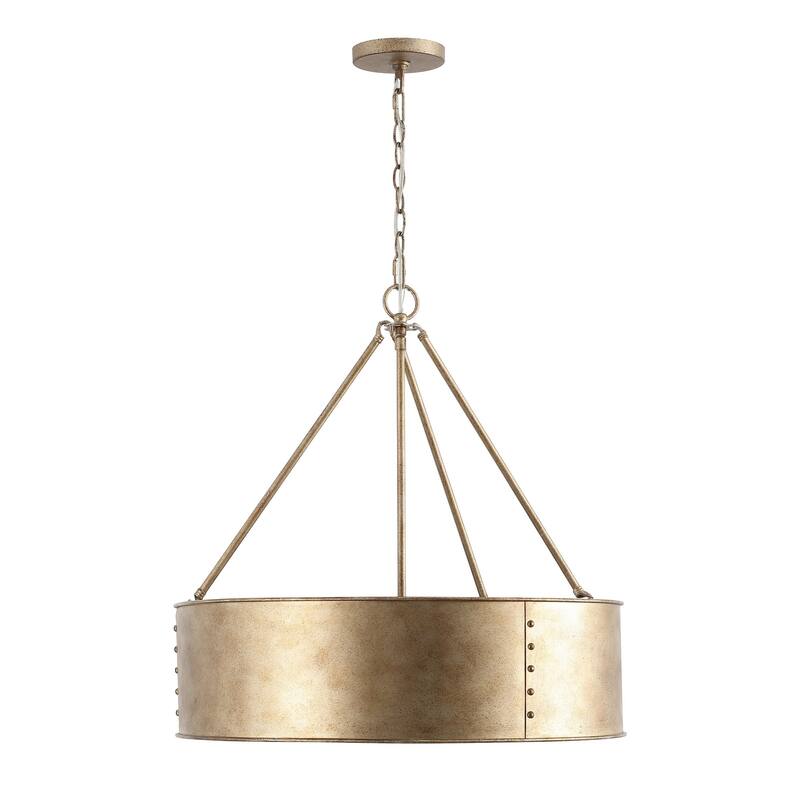 GetLedel 24" 5-Light Distressed Metal Drum Chandelier