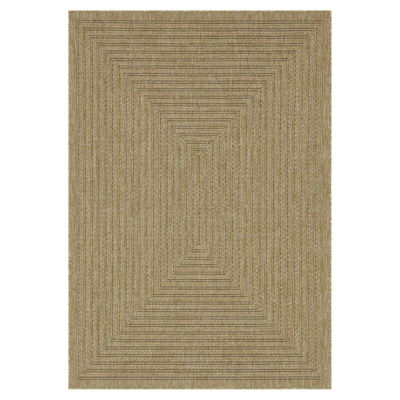 Machine Washable, Weather and UV Resistant Viola Design 4 color Option-Natural & Black & Red & Ivory - 2'6''x3'5'' - Natural