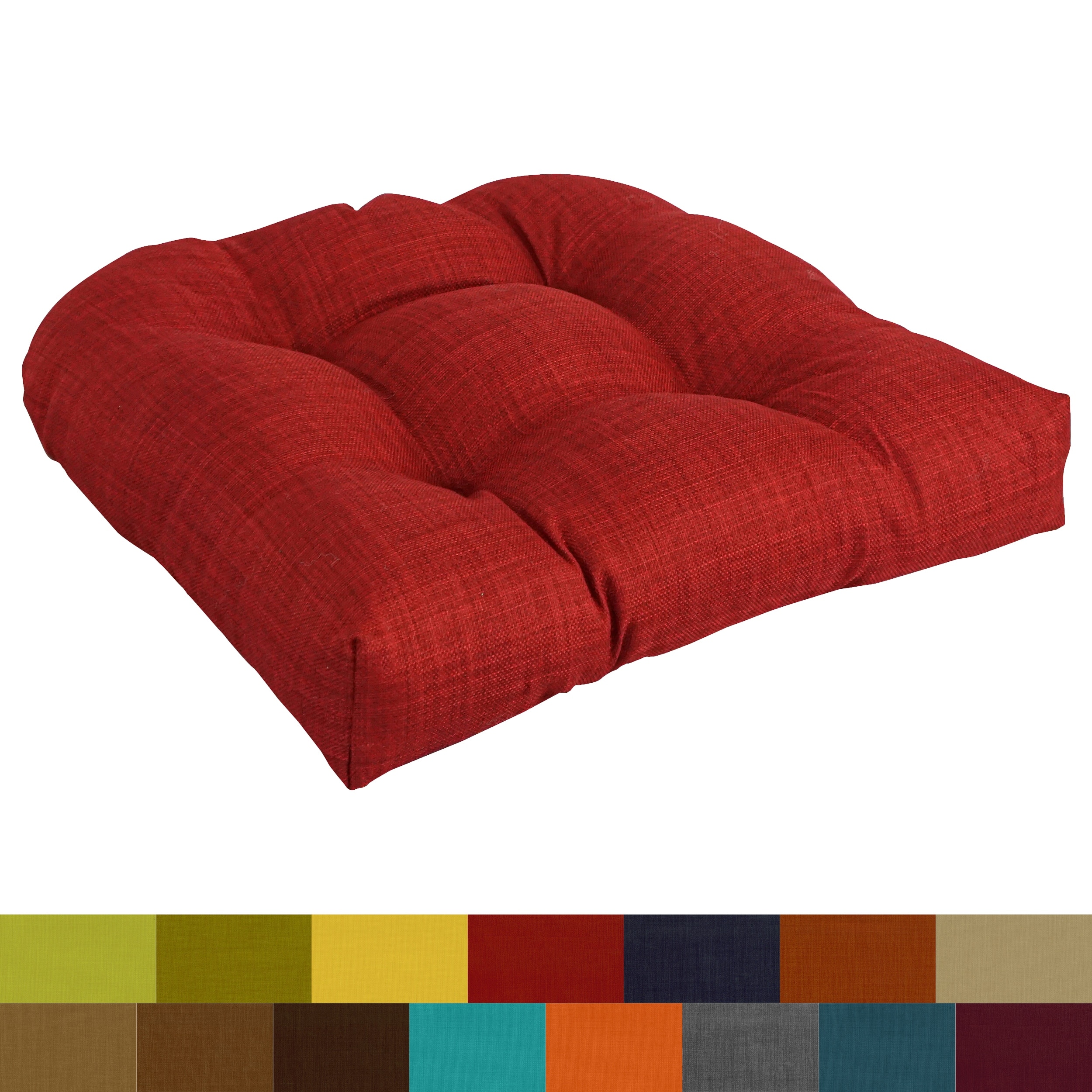19 inch Rounded Back Tufted Indoor Outdoor Chair Cushion