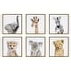 preview thumbnail 3 of 11, Kate and Laurel Sylvie Safari Animal Framed Canvas by Amy Peterson 6 Piece 13x13 - Plastic - Natural