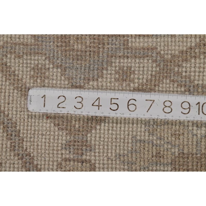 Beige Floral Oushak Indian Area Rug Handmade Wool Carpet - 8'0" x 9'10"