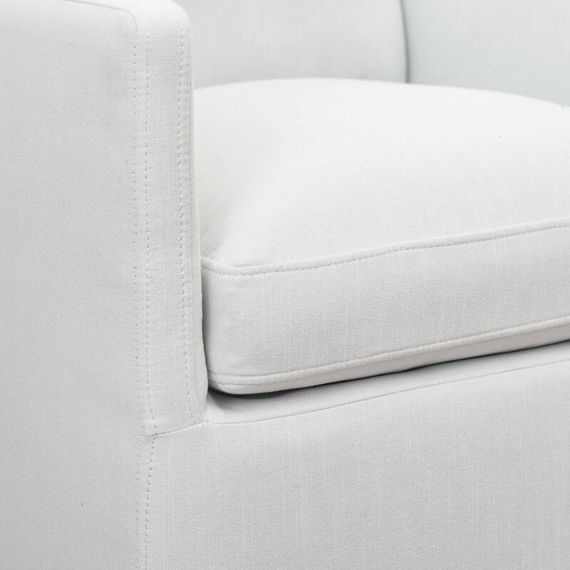 KINWELL 25" Performance Fabric Upholstered Rolling Dining Armchair