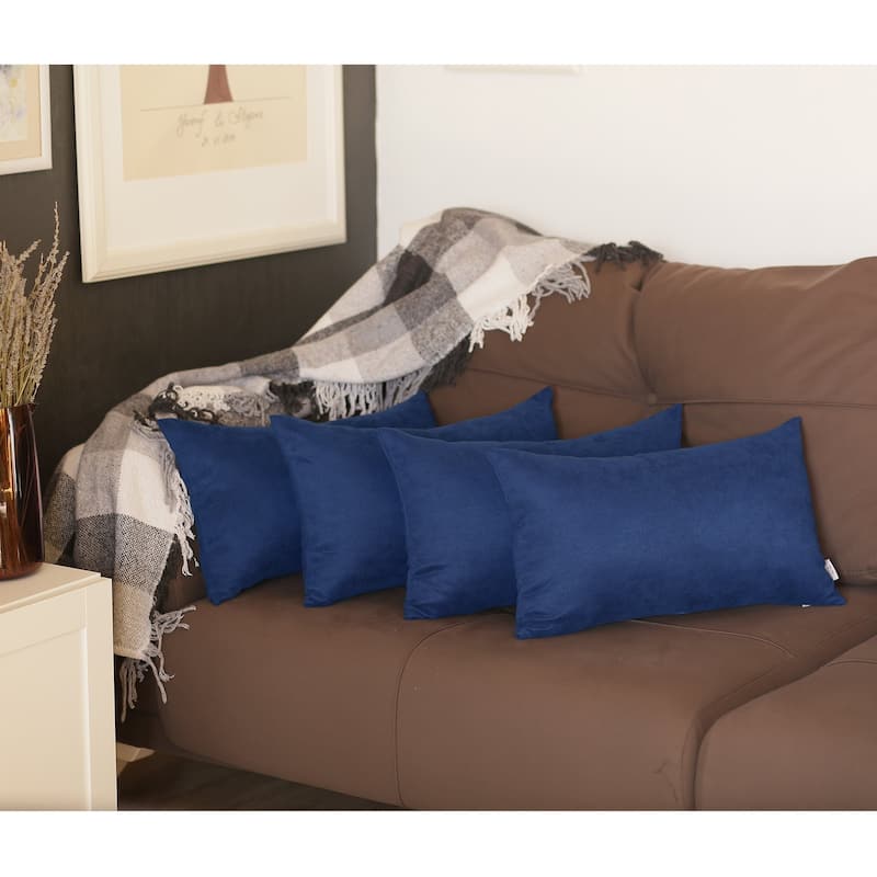Solid-color Decorative Lumbar Throw Pillow Covers (Set of 4)