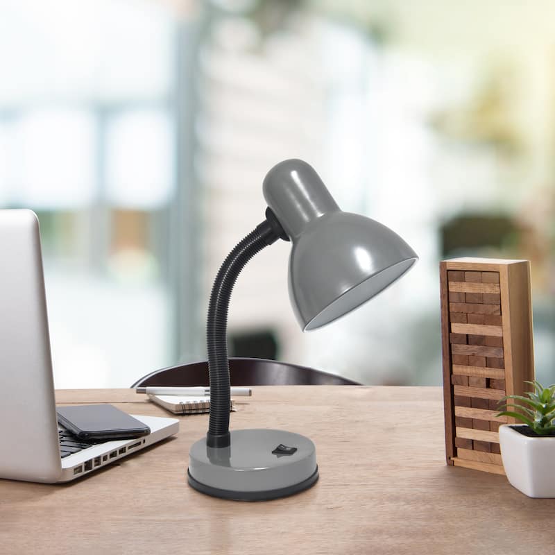 14.25" Metal Desk Task Lamp and Bowl Shade with Gooseneck