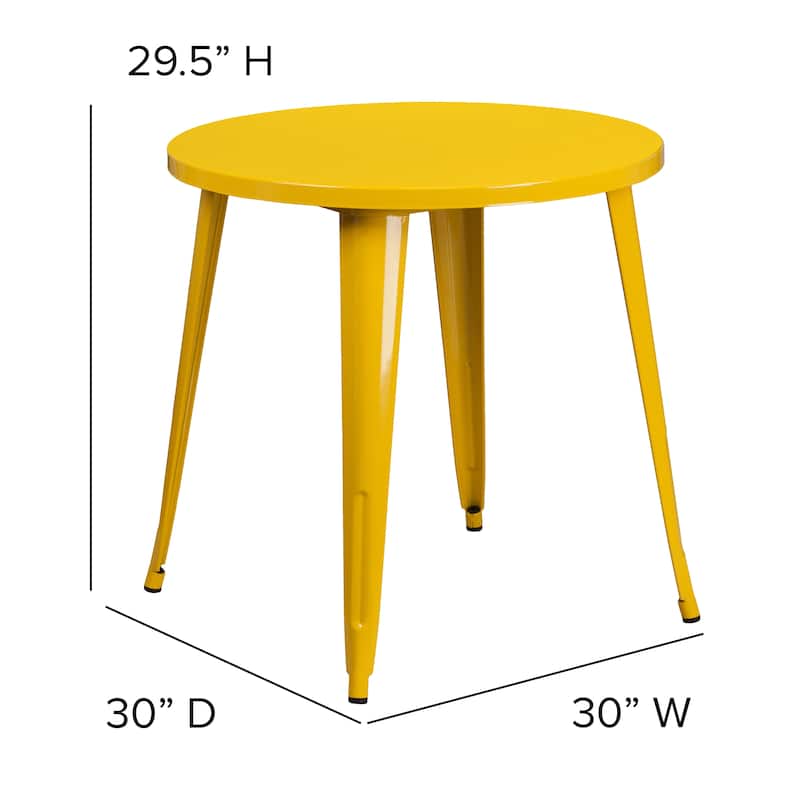 30'' Round Metal Indoor-Outdoor Table - 30"W x 30"D x 29.5"H