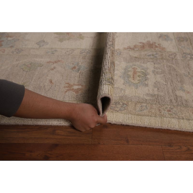Vegetable Dye Oushak Turkish Large Area Rug Hand-Knotted Wool Carpet - 10'3"x 14'1"