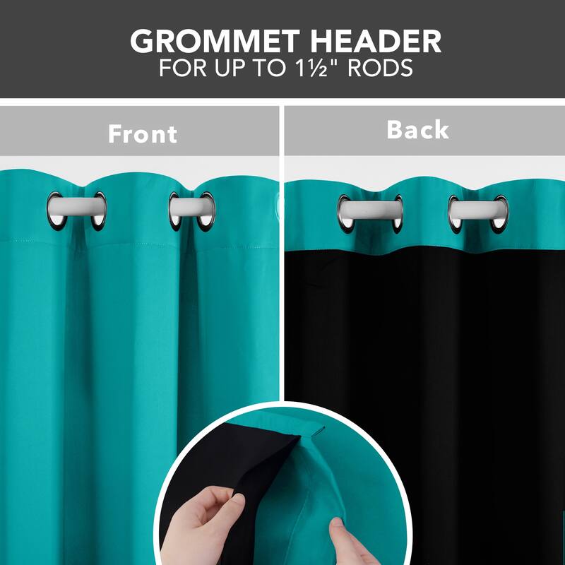 Deconovo 100 Percent Blackout with Liner Grommet Curtain (2 Panel)
