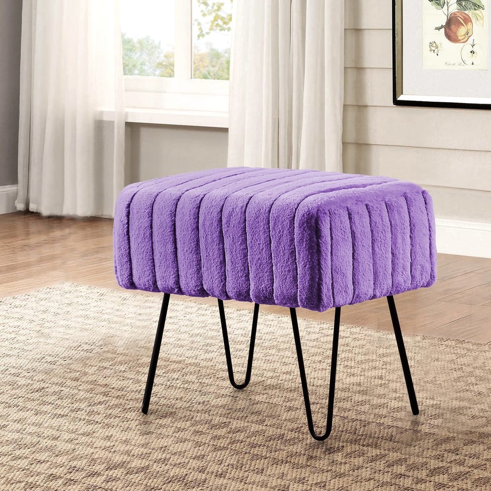 Serenta SuperMink Fauxfur Ottoman Bench