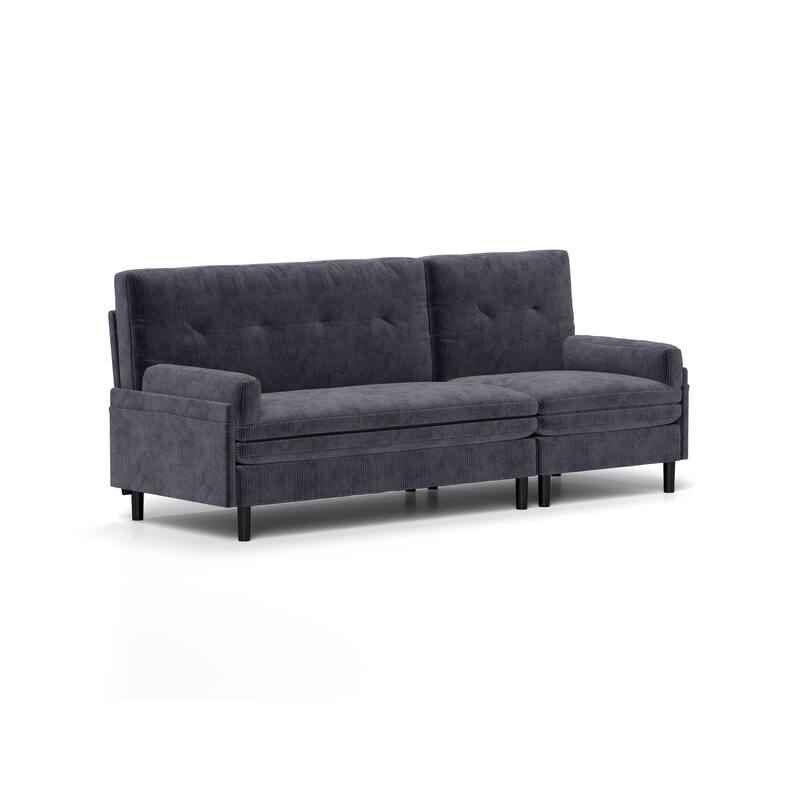 Multi-Functional Corduroy Sectional Sofa: Stylish 3-Seater, L-Shaped Couch, and Bed Option for Small Spaces