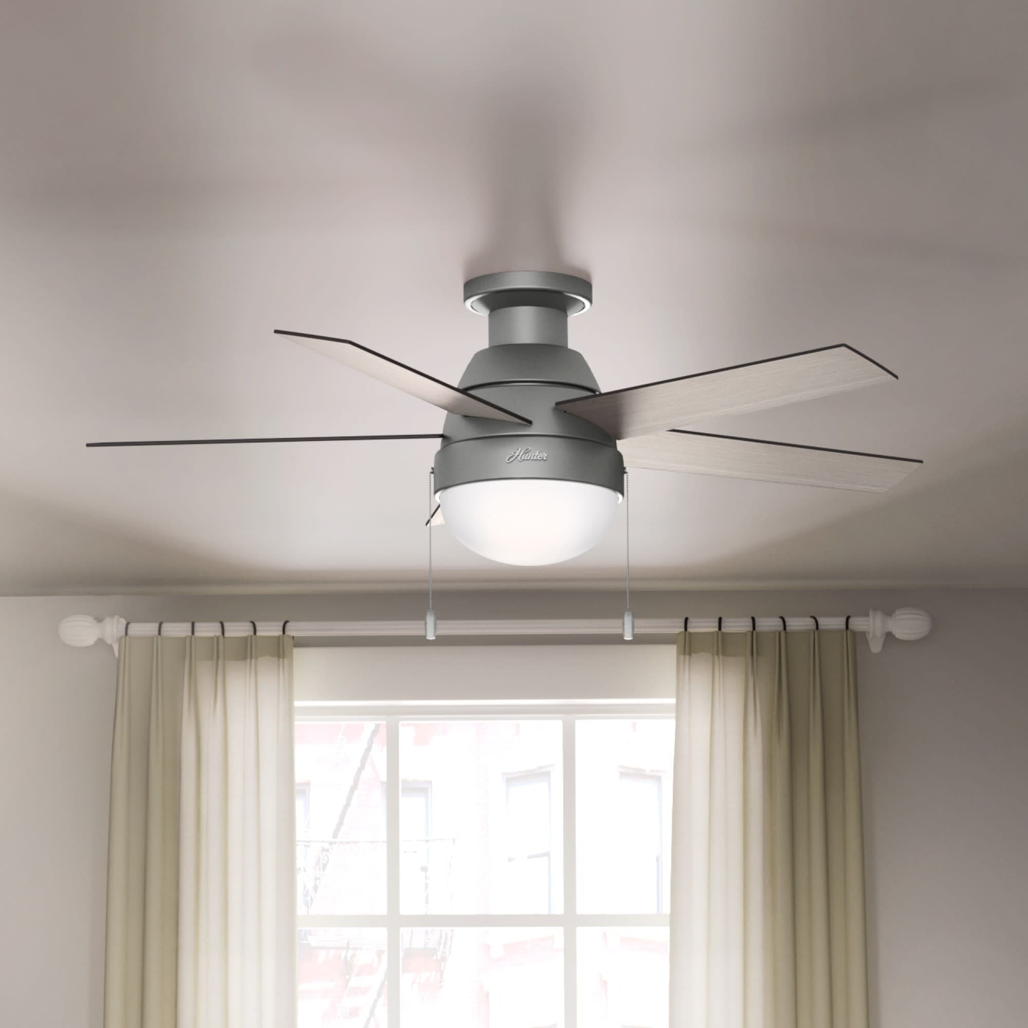 Hunter 46" Anslee Low Profile Ceiling Fan with LED Light Kit and Pull Chain