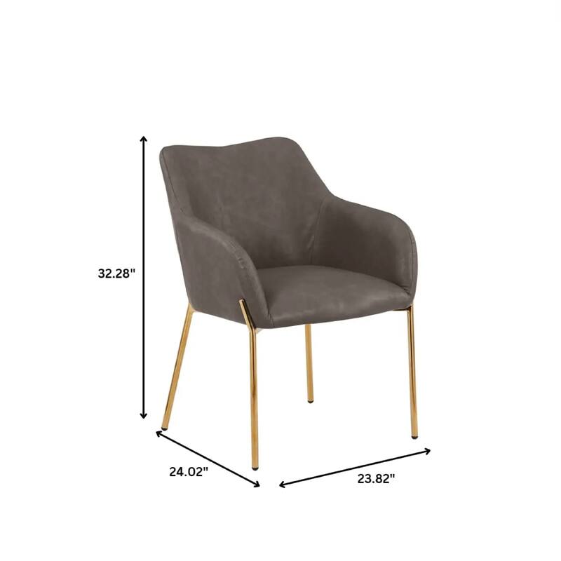 Zaire Upholstered Dining Chair in Velvet/Leather/Boucle with Gold Chrome Iron Set of 2