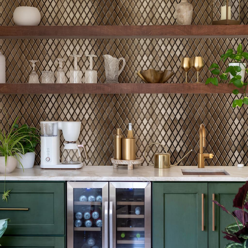 Merola Tile Hudson Kite Gold 10-1/8" x 11-3/4" Porcelain Floor and Wall Tile