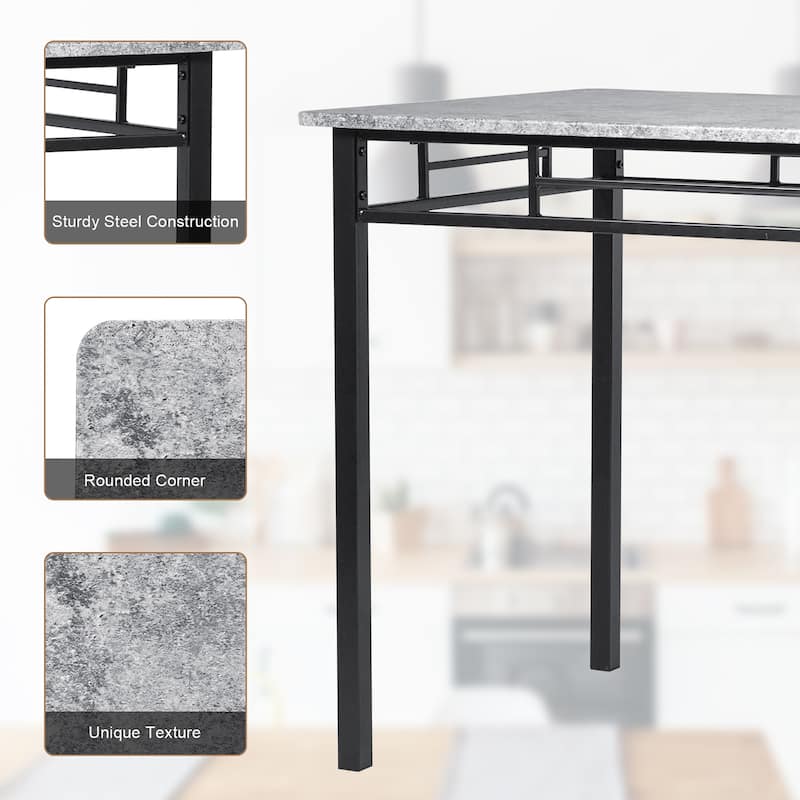 5 Piece Kitchen Dining Table Set Modern Table and Chairs Set