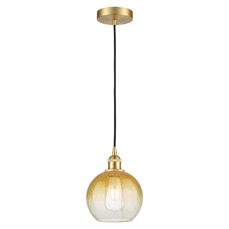 Innovations Lighting Endless Possibilities Edison - Brookhaven Globe - 1 Light 8" Cord Hung Mini Pendant - Satin Gold/Amber