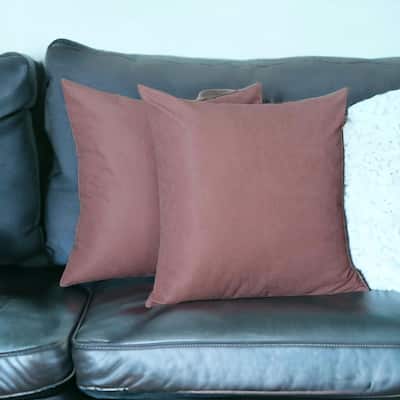 HomeRoots Set Of Two 22" X 22" Light Pink Polyester Zippered Pillow Cover