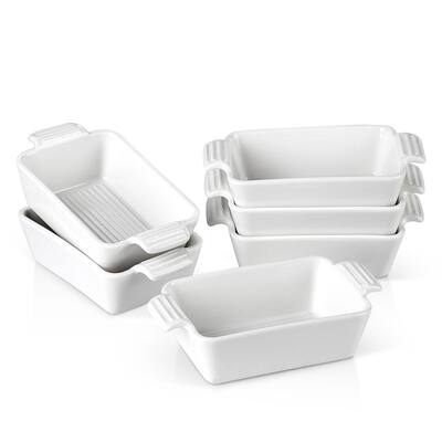 MALACASA White Ramekins Dishes Mini Bakeware (Set of 6)