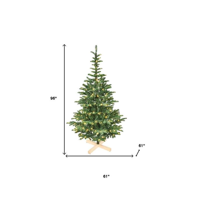 HomeRoots 8' Pre Lit Sparse Fir Christmas Tree - Green - 61.00 in. x 96.00 in. x 61.00 in.