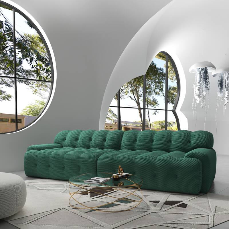 Modern Loveseat Sofa, Luxury 102.4″ Large Size 3 Seater Couch, Comfy Sectional Cloud Sofa Couches for Living Room, Bedroom