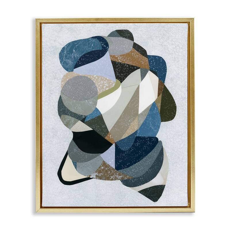 Stupell Fluid Movement Geometrics Framed Floater Canvas Wall Art Design By Coco Good - 17 x 21 - Gold