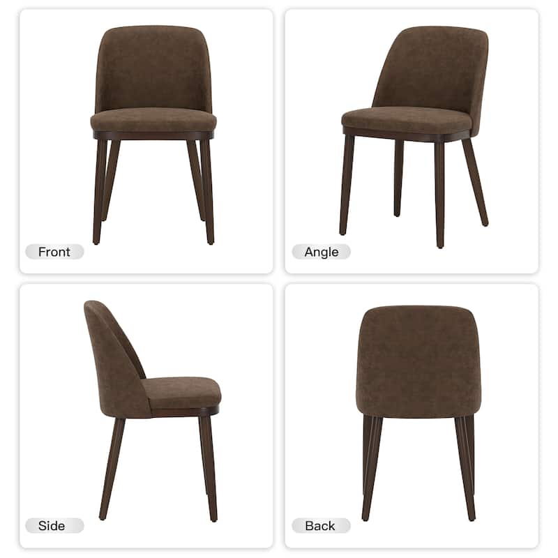 Set of 2 Upholstered Wood Dining Chairs for Dining Room, Restaurant