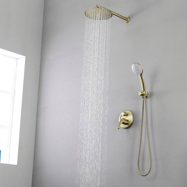 Clihome 5-Spray Patterns 10 in. Wall Mount Dual Shower Heads