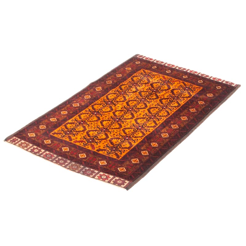 Teimani Orange Rug 2'11" x 4'8" - 2'11 x 4'8