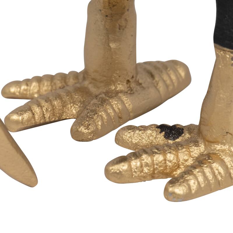 Decorative Metal Kiwi Bird Figurine Sculpture - Black & Gold