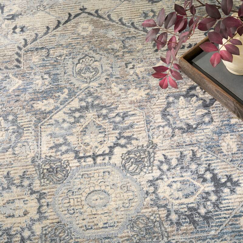 Nourison Home Sultana Indoor only Ivory/Blue Persian Area Rug
