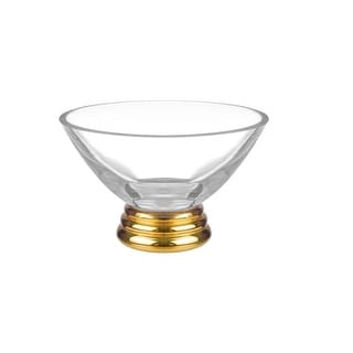 Majestic Gifts Inc. Glass Footed Dessert/ Dip Bowl W/ Gold Base-5" D