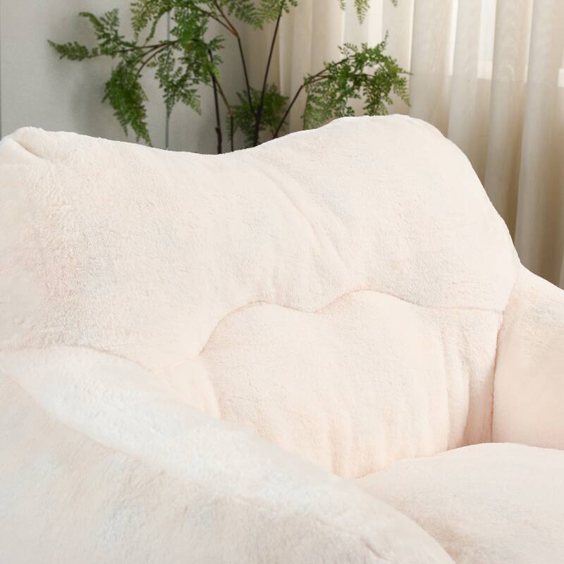 Oversized Memory Foam Bean Bag Chair Lazy Sofa with Armrests and Removable Cover for Living Room Bedroom