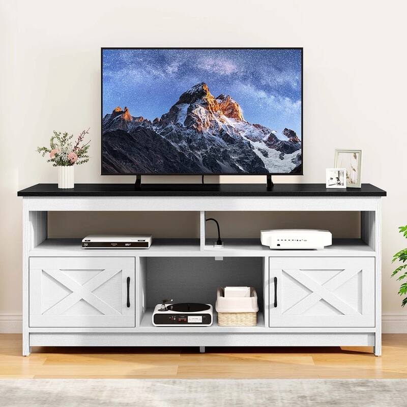 TV Stand with Power Outlets for Up to 65 Inch - 59"